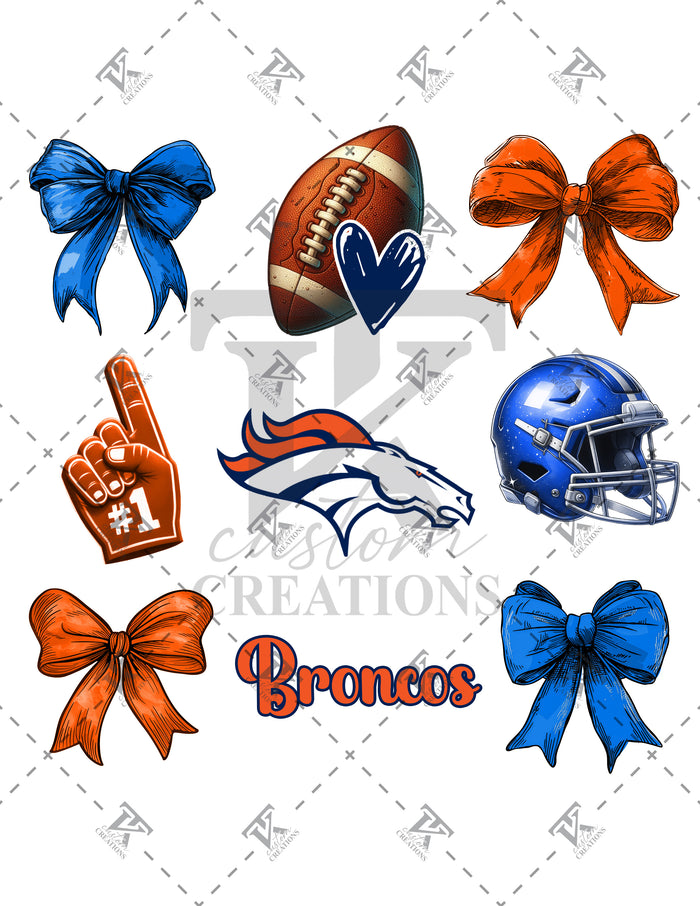 Denver Broncos Coquette Bow Design