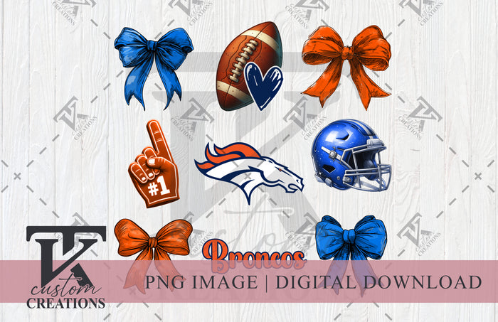 Denver Broncos Coquette Bow Design