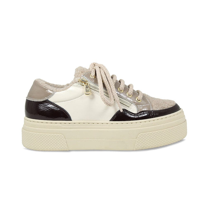 Denver: Taupe Multi Patent & Wool Lining Shoes Sole Bliss
