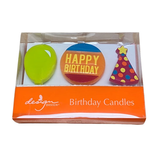 DESIGN Birthday Celebration Candles - 3-Pack