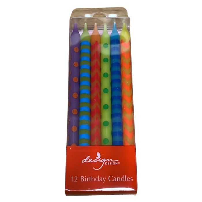 DESIGN Patterned Candles - 12-Pack