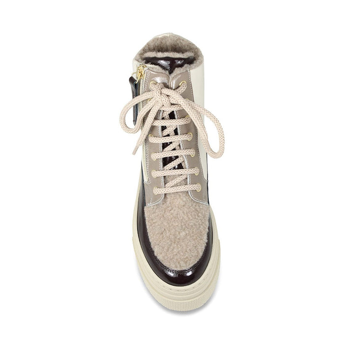 Destiny: Taupe Multi Patent & Wool Lining Shoes Sole Bliss
