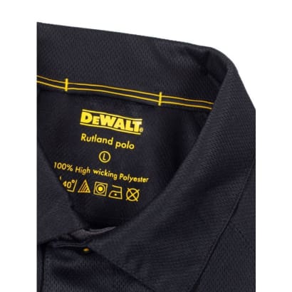 Dewalt workwear black/grey quick-dry polo shirt-rutland