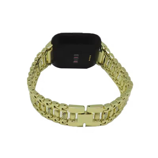 Diamond Dazzle Stainless Steel Link Band For Apple Watch Multiple Colors Available — Why You'll Love It: ✔ Chic & Stylish: Dazzling metal links with subtle sparkle embellishments.