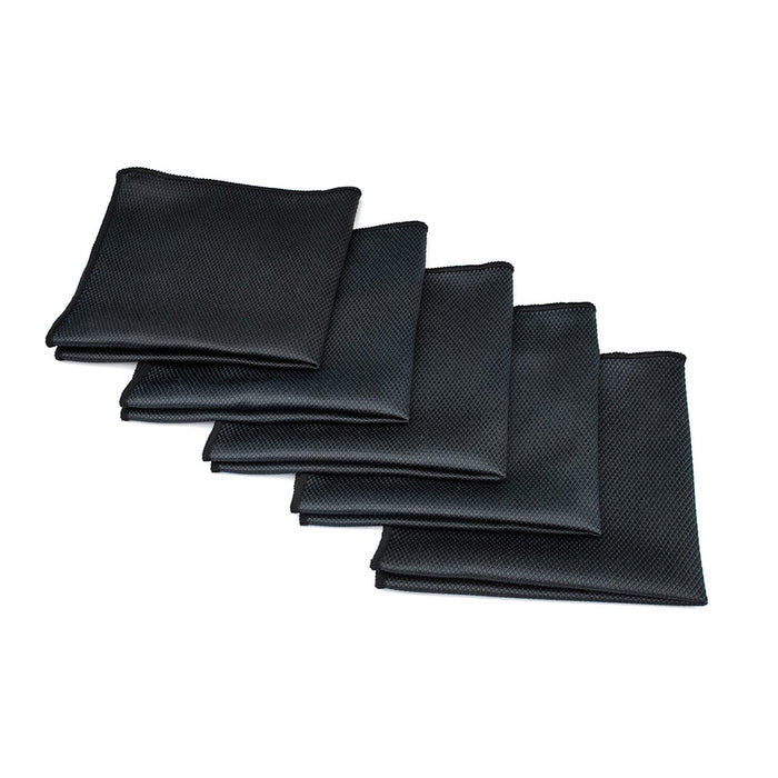 TRC Diamond Weave Glass & Window Towel Black 16x16 5 Pack