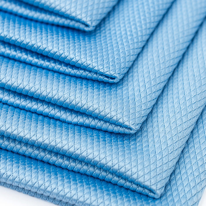 TRC Diamond Weave Glass & Window Towel Blue 16x16 5 Pack Close Up