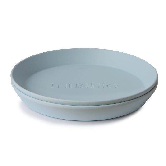 Mushie - Dinner Plate - Round - Powder Blue - Set Of 2