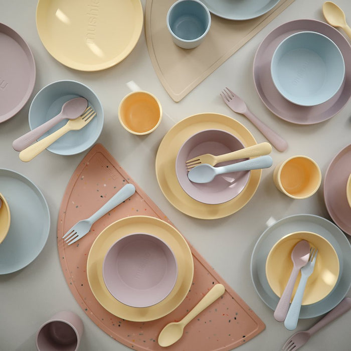 Mushie - Dinner Plate - Round - Powder Blue - Collection