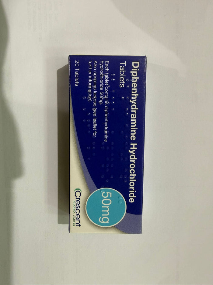Diphenhydramine Hydrochloride 50mg Tablets 20 (P) (A)