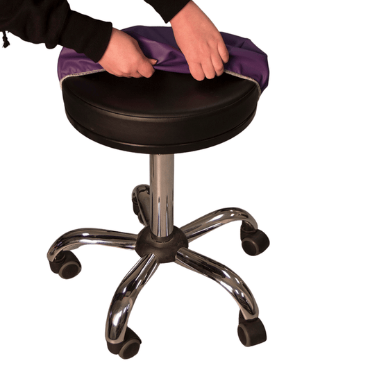 DISCONTINUED - Fitted Stool Cover - White | Oakworks