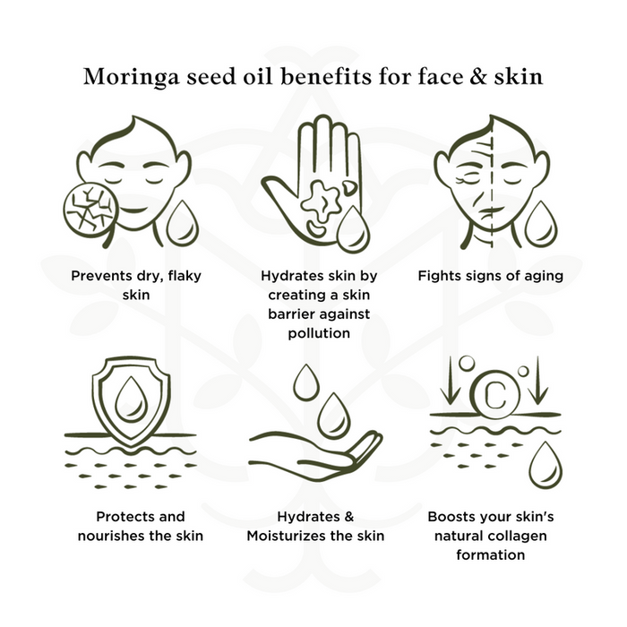 DISCONTINUED - Premium Pure 100% All Natural Organic Moringa Oleifera Cold Press Seed Oil (Ben oil) for Face, Body, and Hair | All Moringa