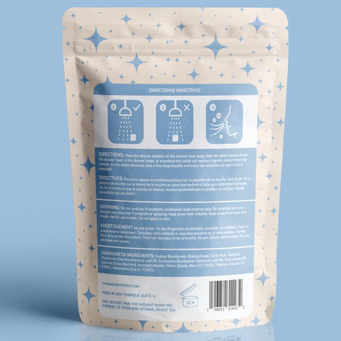 DISCONTINUED -Breathe | Peppermint + Eucalyptus Shower Steamers | The Radiant Rhino