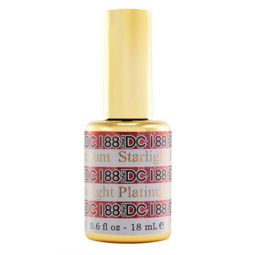 DND DC Platinum - Soak off Gel in Glitter Metallic Effect - 188 Starlight