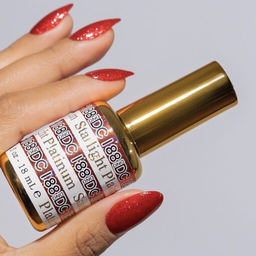 DND DC Platinum - Soak off Gel in Glitter Metallic Effect - 188 Starlight
