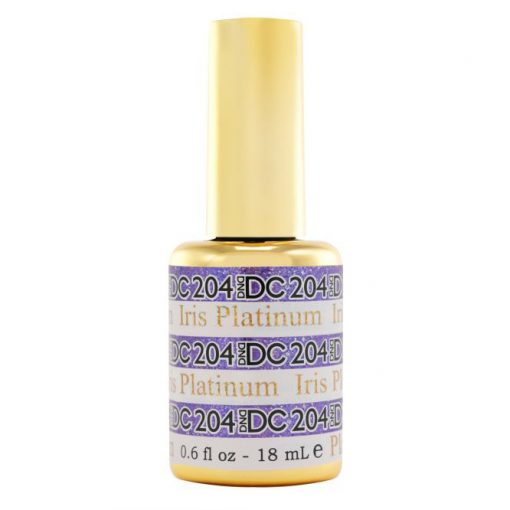 DND DC Platinum - Soak off Gel in Glitter Metallic Effect - #204 Iris