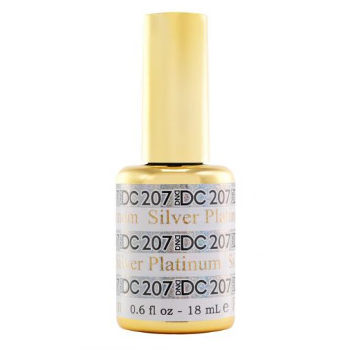 DND DC Platinum - Soak off Gel in Glitter Metallic Effect - #207 Silver