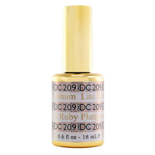 DND DC Platinum - Soak off Gel in Glitter Metallic Effect - #209 Lite Ruby