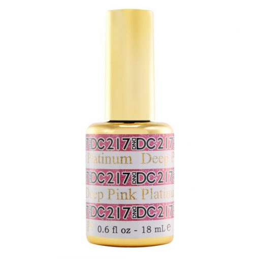 DND DC Platinum - Soak off Gel in Glitter Metallic Effect - #217 Deep Pink