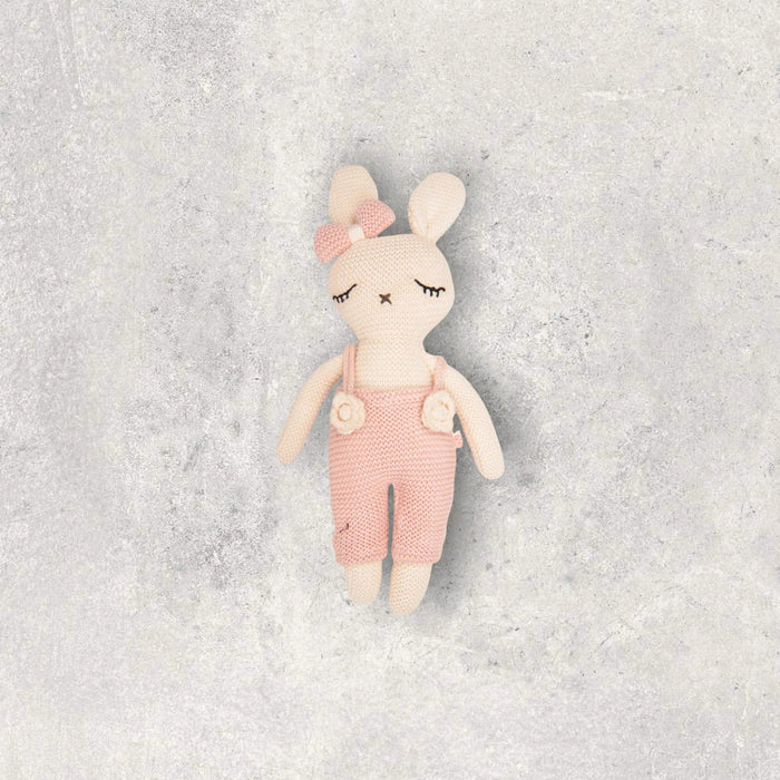 Doll Bunny Bow - Pink - Elegant Linen