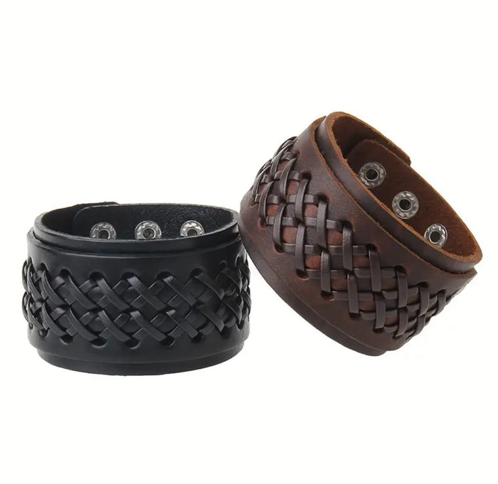 Double-Layer Spartan Braided Wrist Cuff