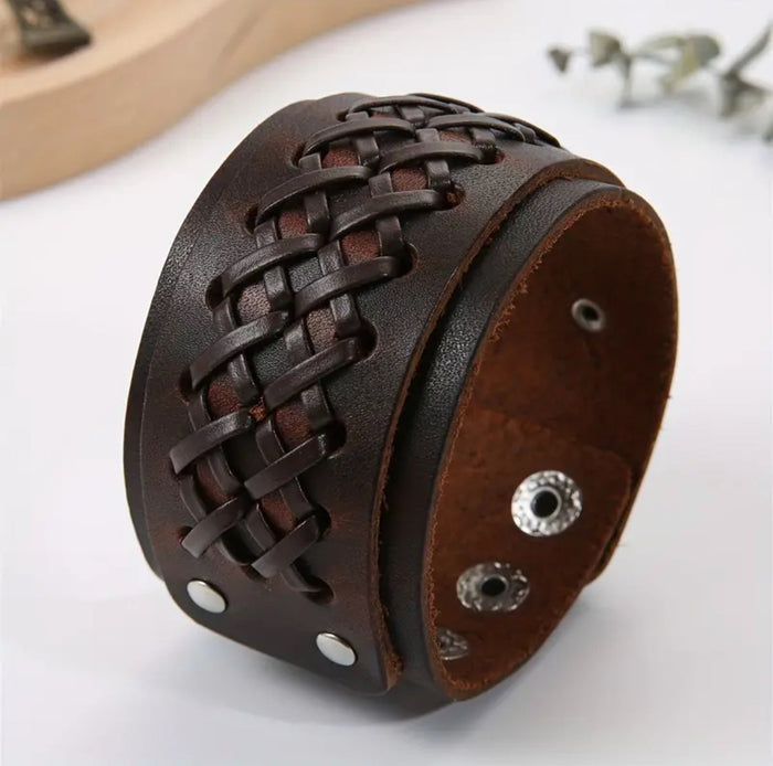 Double-Layer Spartan Braided Wrist Cuff