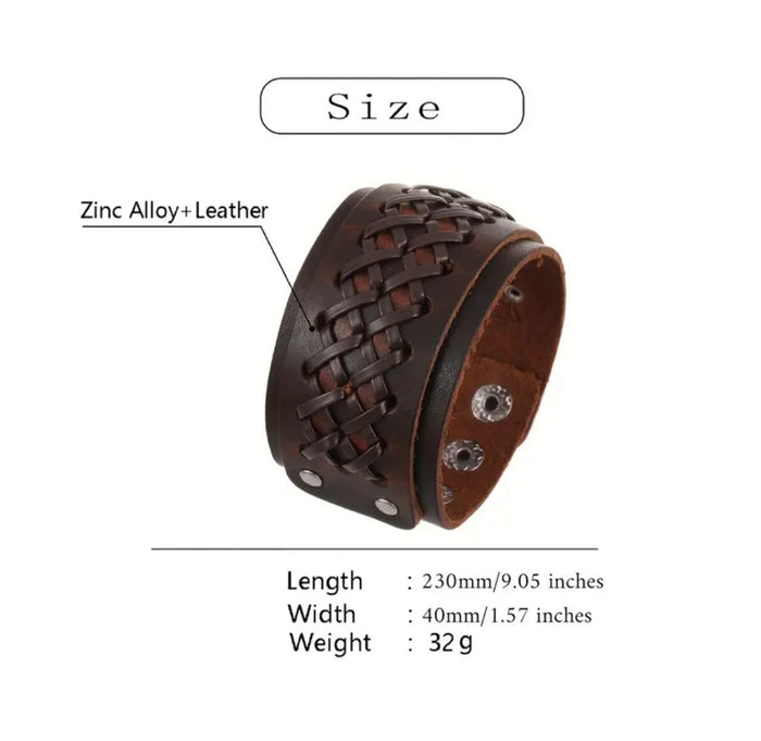 Double-Layer Spartan Braided Wrist Cuff