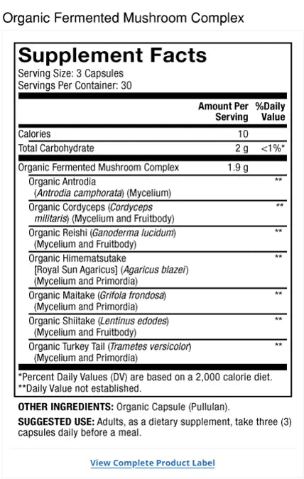 Dr. Mercola Fermented Mushroom Complex Capsules 3