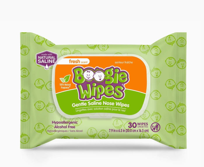 Earth Mama Boogie Saline Nose Wipes Fresh 30ct