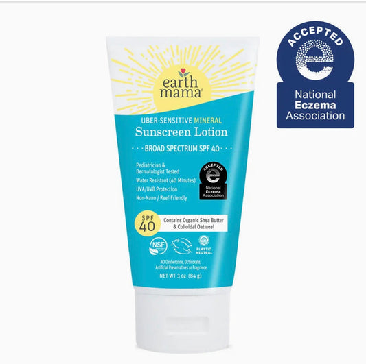 Earth Mama Uber Sensitive Mineral Sunscreen Lotion SPF 40