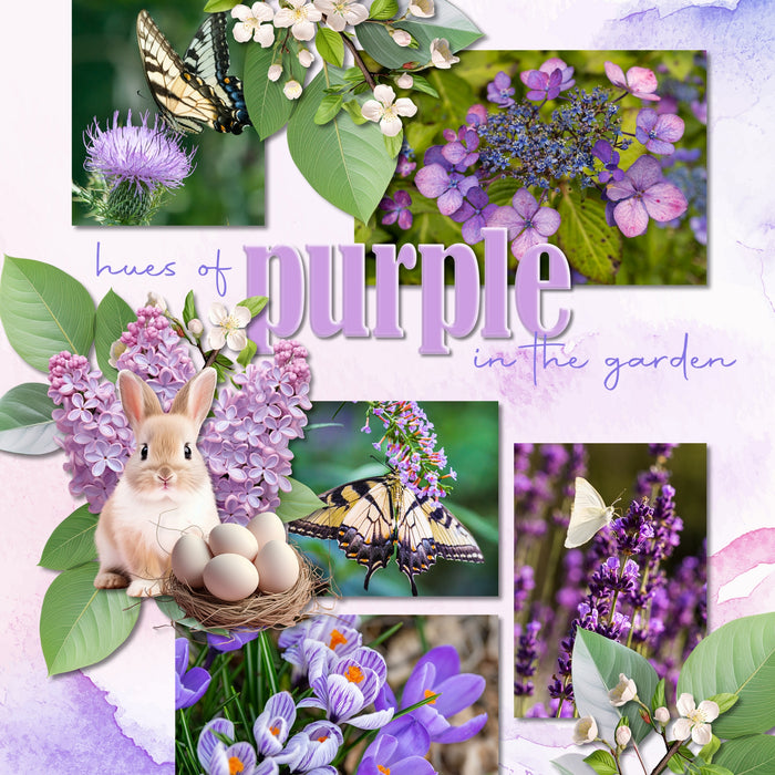 Create your own digital scrapbooking titles and word art with these stylish pastel purple alphabet letters, numbers, and punctuation by Lucky Girl Creative digital art that are perfect for any occasion and theme. Especially great for any Easter, spring, or baby pages. The Easter in Spring Purple Alpha Set consists of a full set of digital art uppercase letters A-Z, lowercase letters a-z, numbers 0-9, and most punctuation marks.