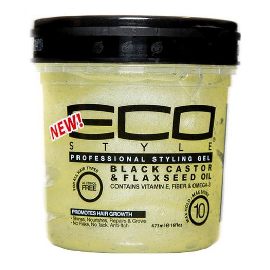 ECO STYLE BLACK CASTOR & FLAXSEED OIL GEL 16 OZ - Palms Fashion Inc.