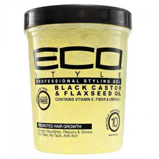 ECO STYLE BLACK CASTOR & FLAXSEED OIL GEL 32 OZ - Palms Fashion Inc.