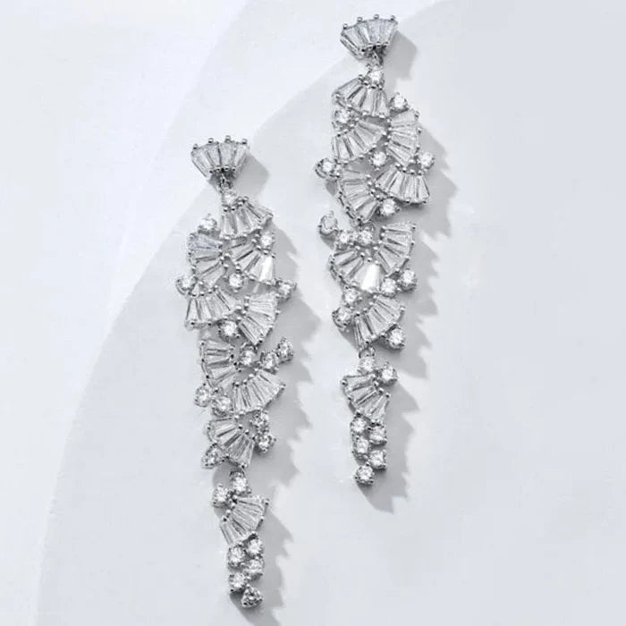 Wedding Jewelry - Cubic Zirconia Bridal Earrings - Available in Silver, Rose Gold and Yellow Gold
