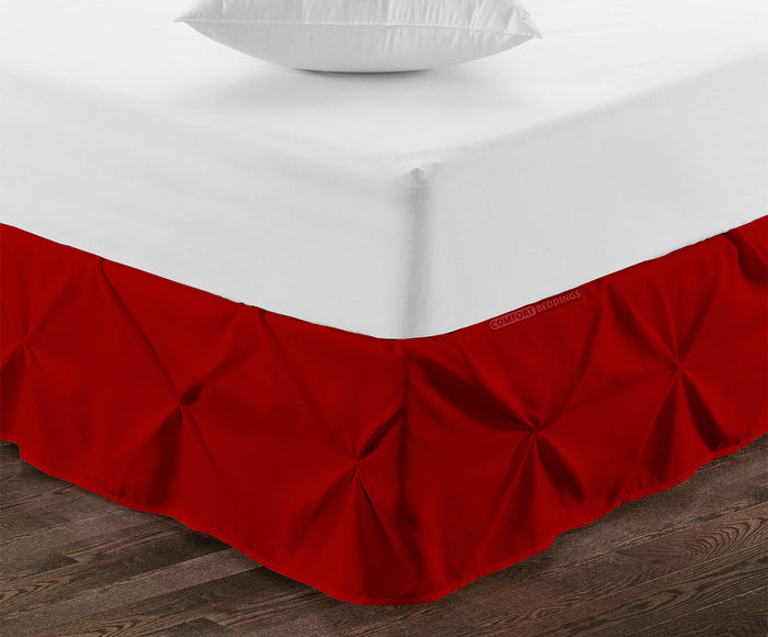 Blood red Pinch Bed Skirt