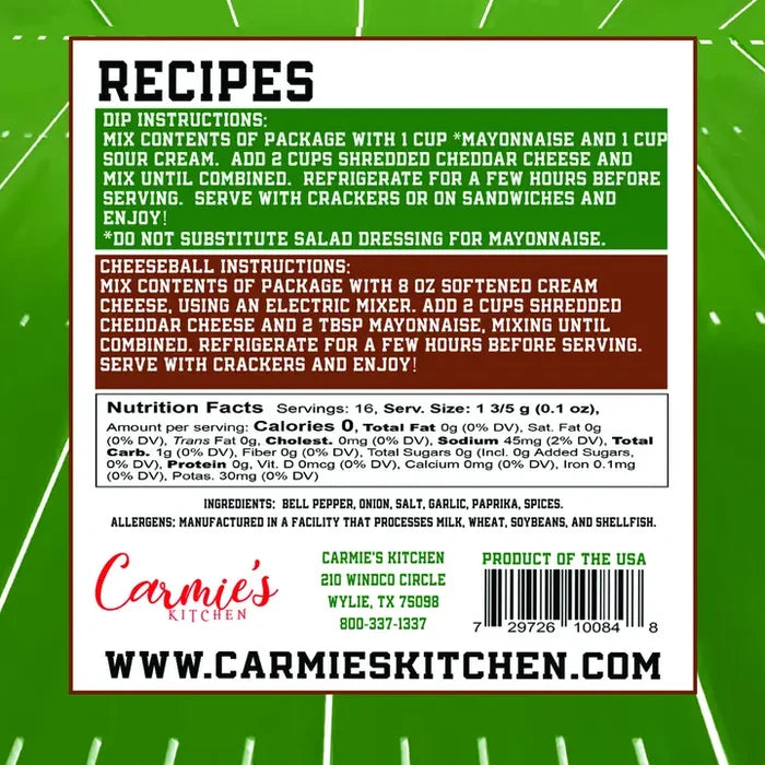 Extra Point Pimento Cheese Dip Mix - Game Day Collection