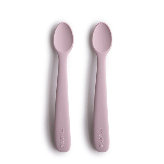 Mushie - Feeding Spoons - Silicone - Soft Lilac - Pack Of 2