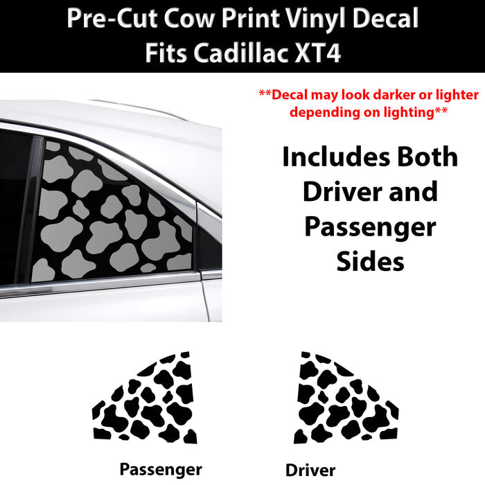 Fits Cadillac XT4 2019-2023 Animal Leopard Cheetah Cow Window Vinyl Decal Stickers - Bogar Tech Designs