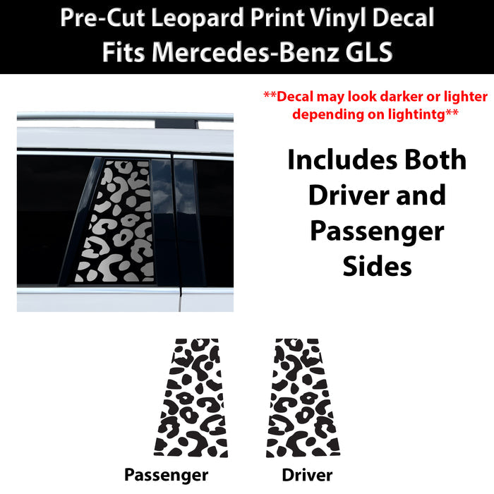 Fits Mercedes-Benz GLS 2017-2019 Animal Leopard Cheetah Cow Window Vinyl Decal Stickers