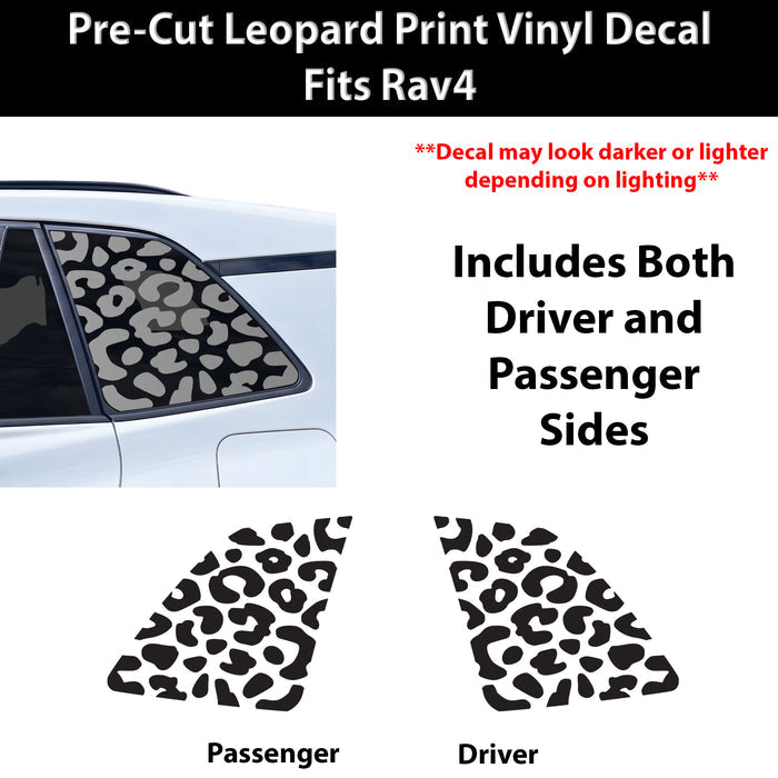 Fits Toyota RAV4 2026-2027 Animal Leopard Cheetah Cow Window Vinyl Decal Stickers