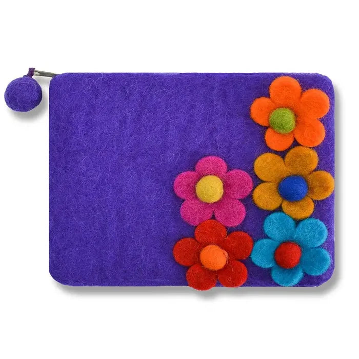 Five Side Flower Zip Coin Purses