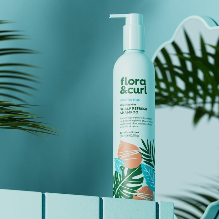 Flora & Curl Coconut Mint Scalp Refresh Shampoo, curly hair shampoo available in Australia