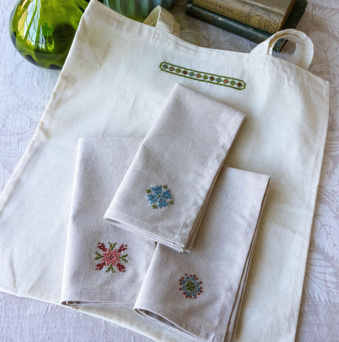Folk Flourish Garden cross stitch folk embroidery kit