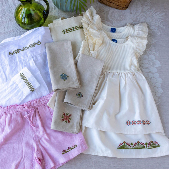 Folk Flourish Garden cross stitch folk embroidery kit