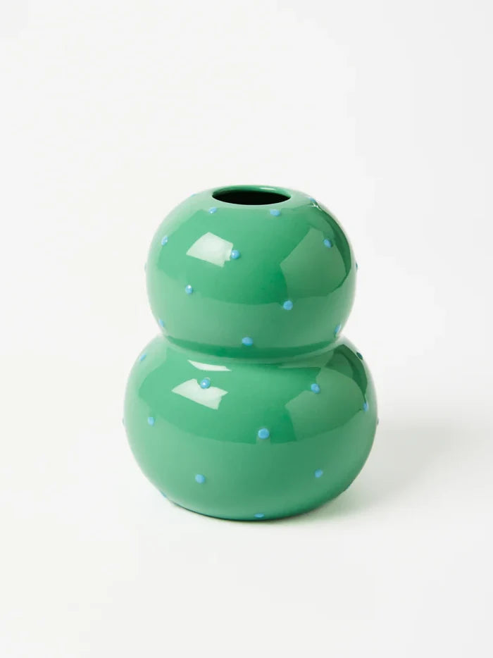 FONDA GREEN BLUE DOTTY VASE - Darling & Domain