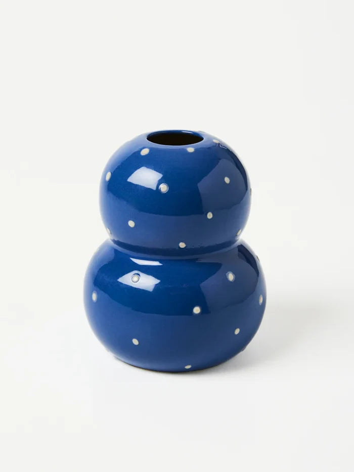 FONDA NAVY DOTTY VASE - Darling & Domain