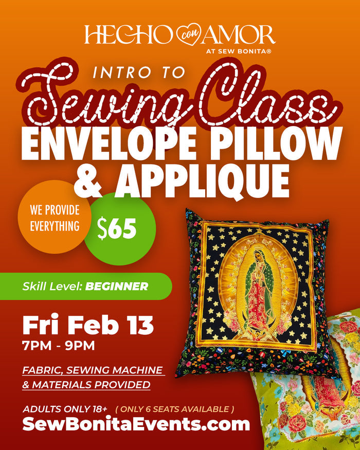 Fri Feb 13th, 2026 / Adult Intro to Sewing Class (Envelope Pillow)