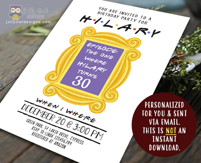 FRIENDS TV Show Party Invitation