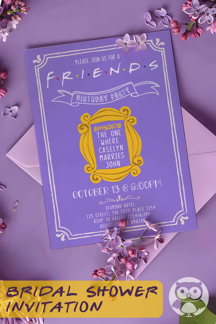 FRIENDS TV Show Party Invitation - Jolly Owl Designs