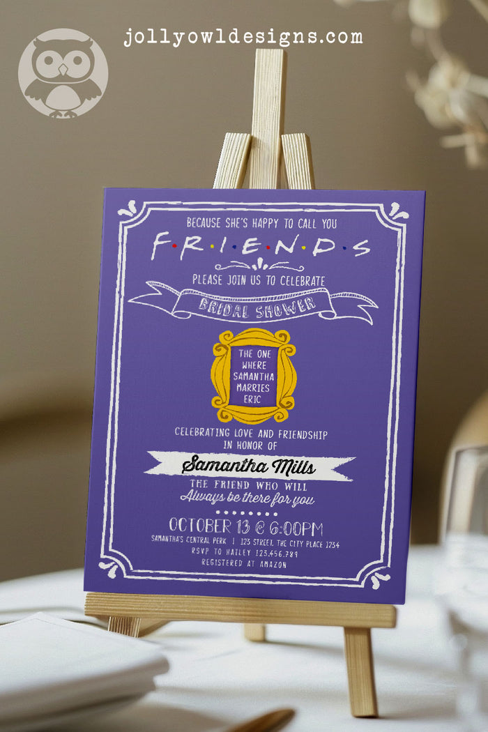 FRIENDS TV Show Party Invitation - Jolly Owl Designs