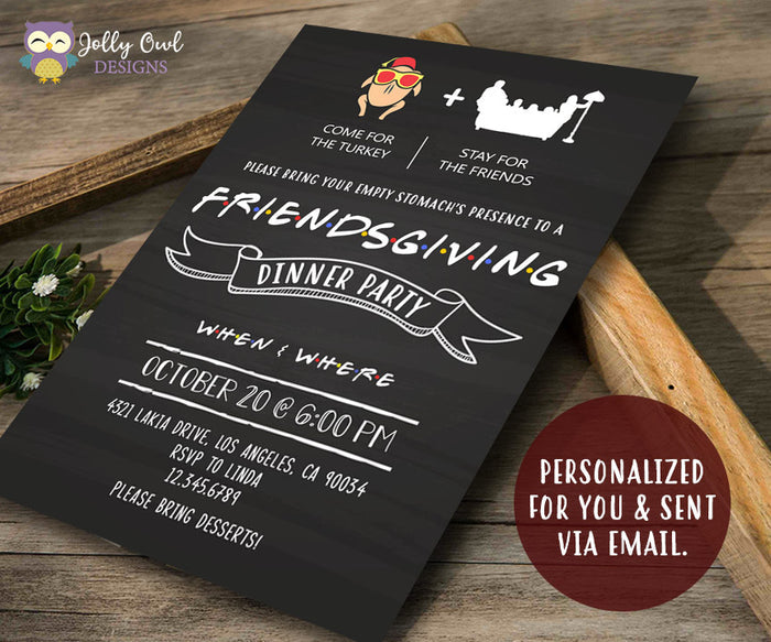 FRIENDS TV Show Thanksgiving Party Invitation